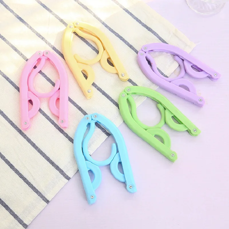 

Travel Portable Folding Clothes Hanger Household To Go Plastic Non-slip Outdoor 10PCSClotheshorse Suitable for Business Trave