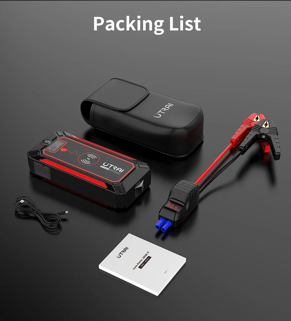 

UTRAI автомобильный стартер 2500A Power Bank автомобильный аккумулятор с беспроводным зарядным устройством 10 Вт ЖК-экран безопасный молоток стартер
