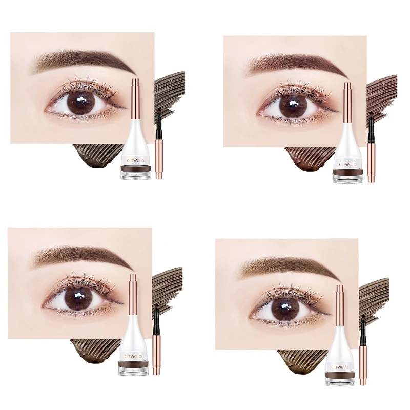 

Q1QD Eyebrow Pomade Eyebrow Enhancers Long Lasting Waterproof Eyebrow Gel Natural Quick-drying Tint Eyebrow Cream with Brush