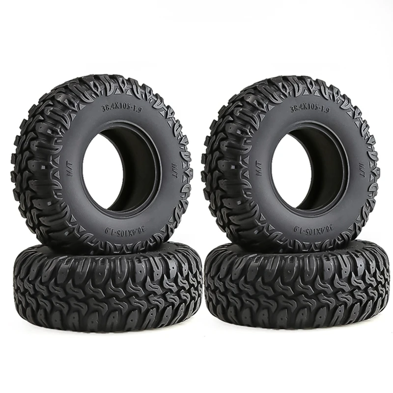 4PCS 105MM 1.9 Rubber Tires Wheel Tyres For 1/10 RC Crawler Car Traxxas TRX4 RC4WD D90 Axial SCX10 II III Redcat MST