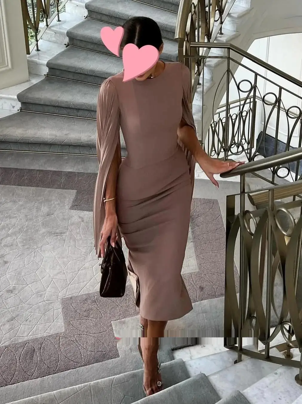 Элегантное винтажное простое платье с оборками длиной ниже колена летнее