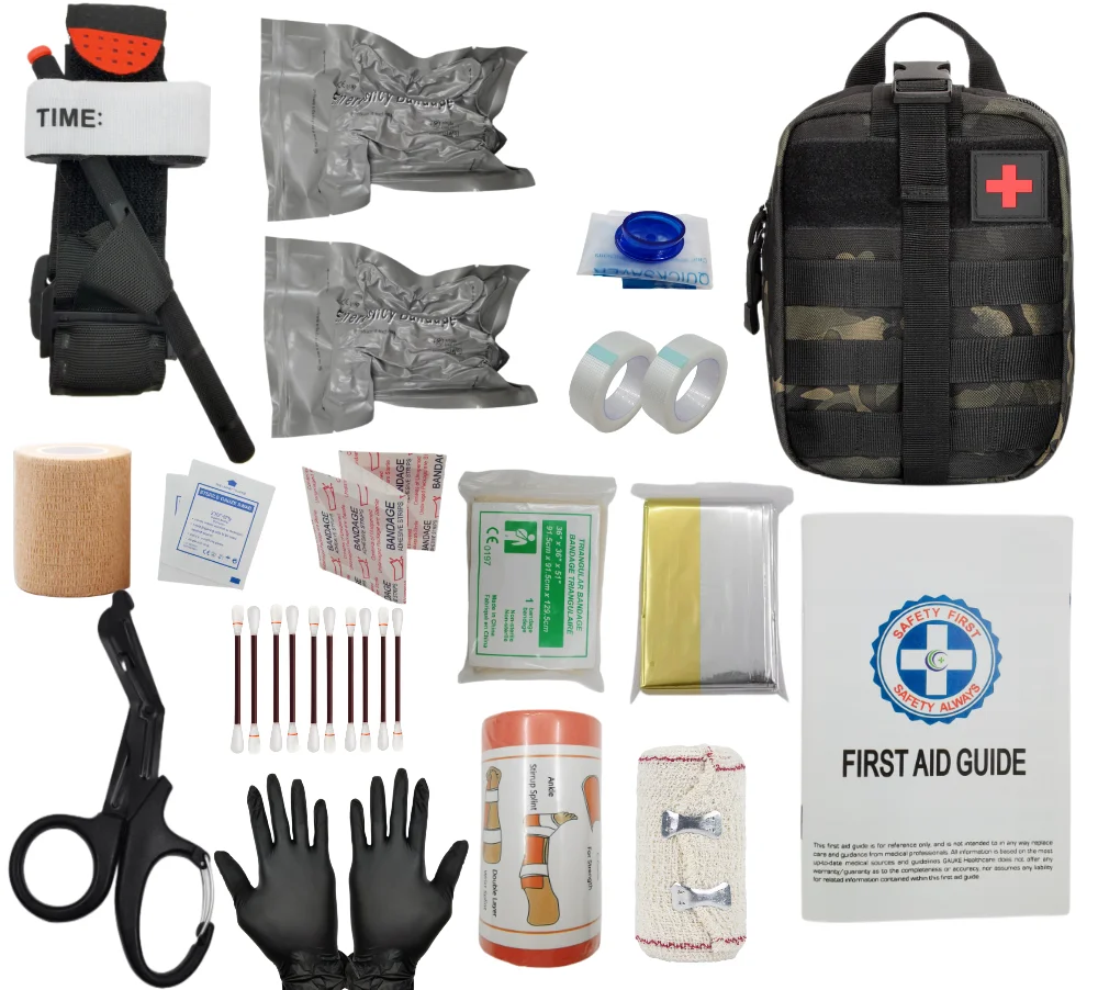 

First Aid Kit Survival Military Full Set Molle Outdoor Gear Emergency Kits Trauma Bag Camping Hiking IFAK Adventures