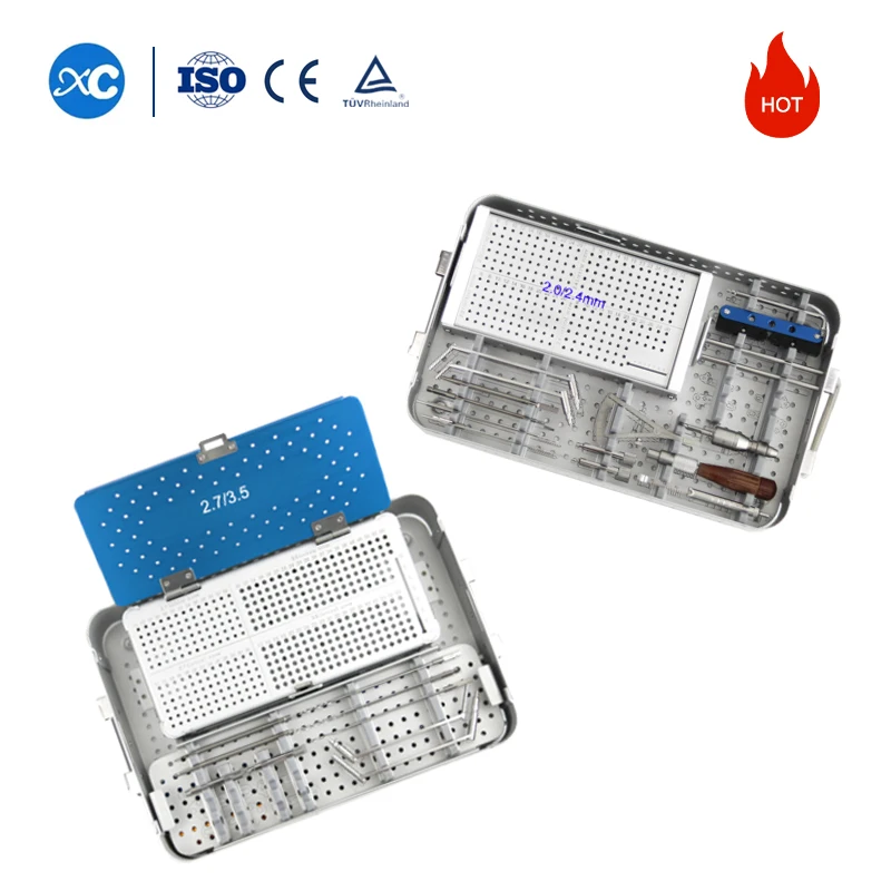 

2.0/2.4/2.7/3.5mm Veterinary Bone Treatment Surgical Instrument Kit TPLO Instrument Set With Plates and Screws