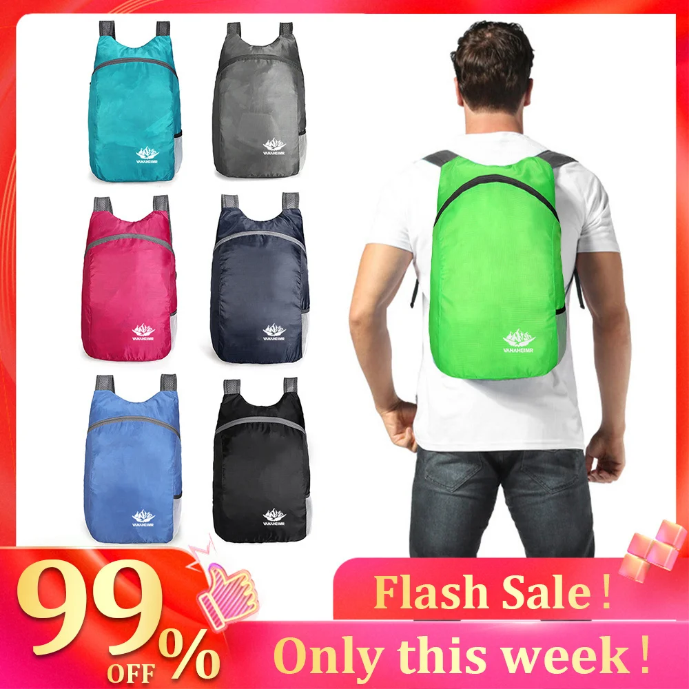 

Portable Unisex Lightweight Outdoor Backpack Waterproof Folding Backpack Travel Hiking Cycling Daypack Bag Leisure Sport Bag