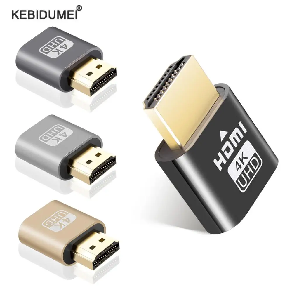 Адаптер Виртуального дисплея HDMI, совместимый с HDMI, 1,4 DDC EDID, подключаемый разъем, Безголовый призрак, фотография для видео, добыча биткоинов DP