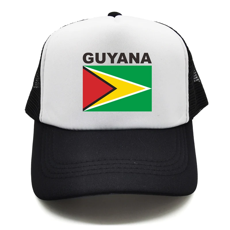 

Кепка-тракер Гайана, летняя мужская крутая Кепка с флагом страны, бейсболки унисекс, уличные сетчатые кепки