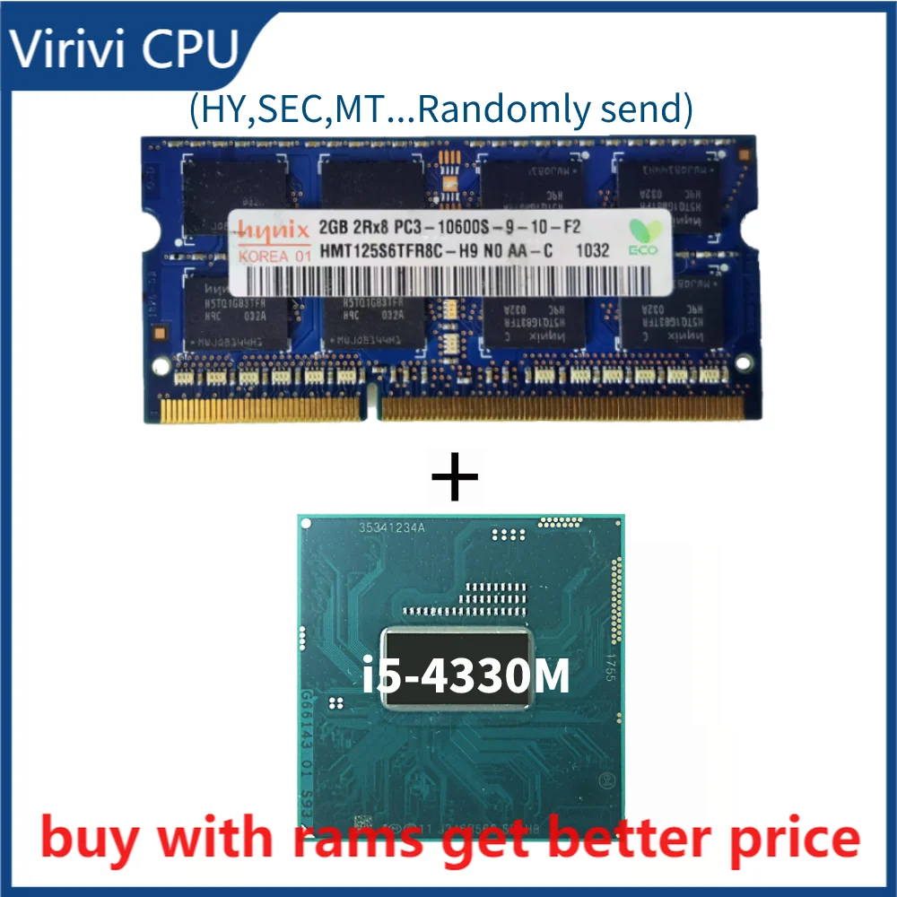 

DDR3 2G 1333 МГц со стандартом Φ i5 4330M SR1H8 2,8 ГГц двухъядерный четырехпоточный ЦПУ процессор 3M 37 Вт Разъем G3 / rPGA946B