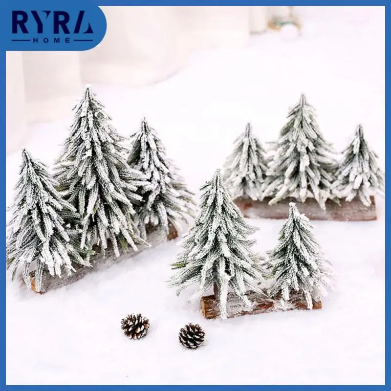 

Christmas Tree Falling Snow Xmas Tree Mini Small Trees Creative Snow Scene Christmas Ornaments Figurines Navidad New Year Noel