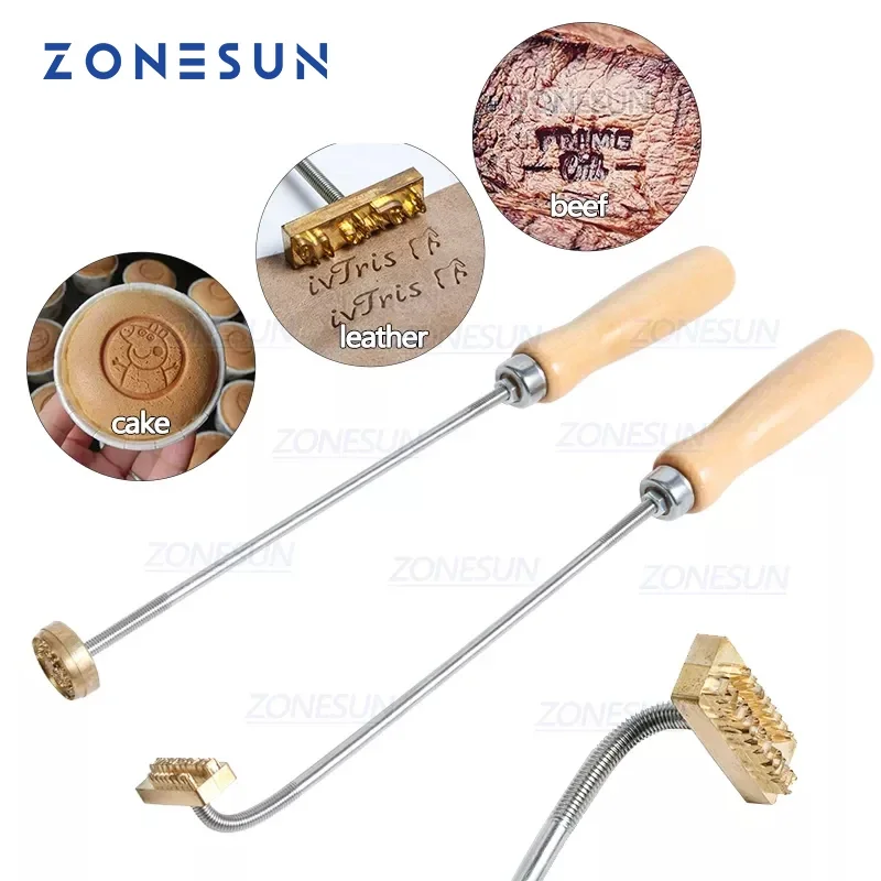ZONESUN штамп с логотипом брендовая железная ручка форма для выжигания на говядиной