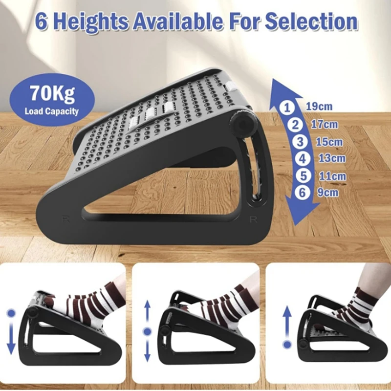 Офисная подставка для ног табурет съемный массажный ролик портативный