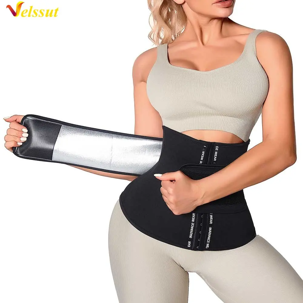 

Velssut Sauna Waist Trainer for Women Weight Loss Belly Belt Hot Sweat Girdle Tummy Control Band Body Shaper Fat Burning Workout