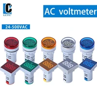 22mm digital electric ac voltmeter indicator light round square voltage aperture tester electric voltimetro fluke uni t 12v coch