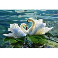 5d diamond painting spring swan in water full drill by number kits for adults diy diamond set arts craft decorations a0050