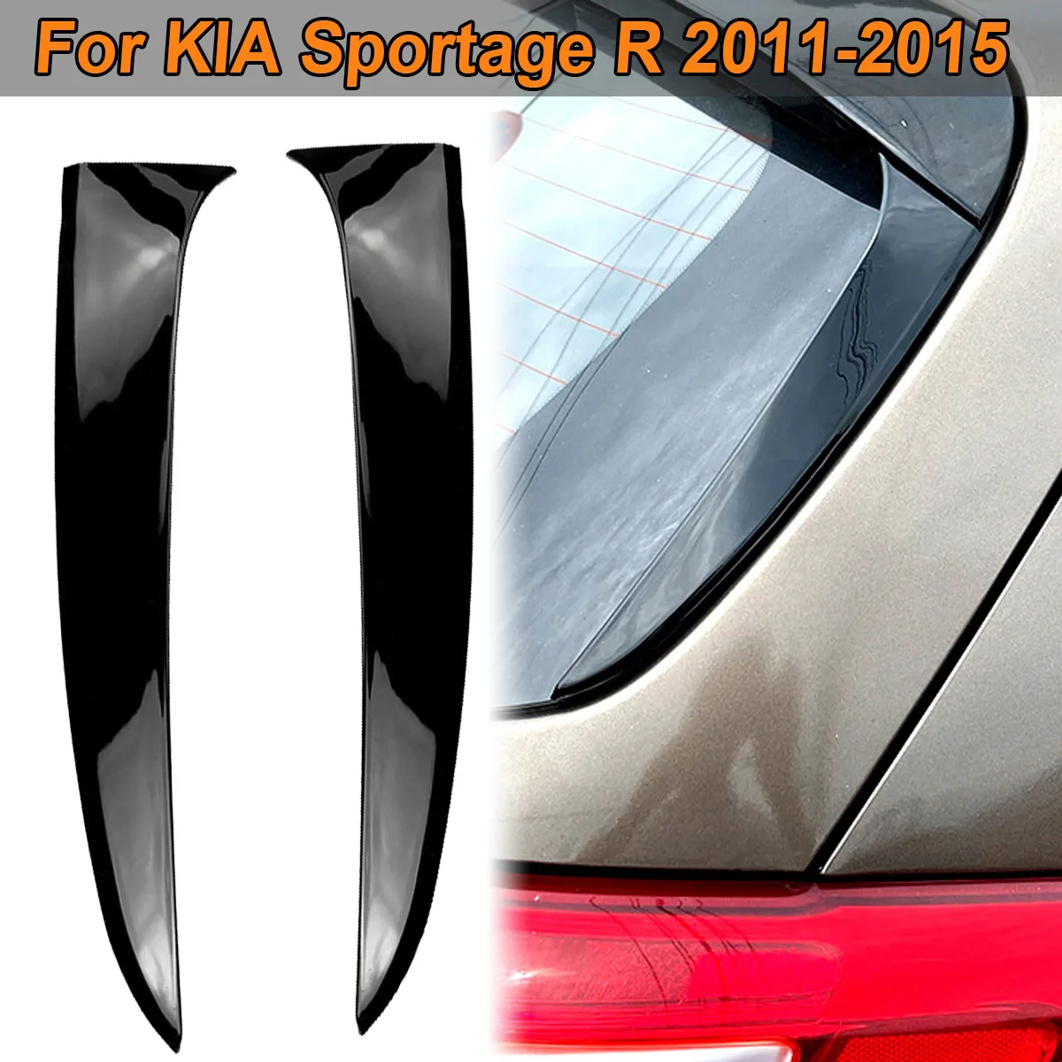 

For KIA Sportage R 2011 2012 2013 2014 2015 Rear Window Splitters Deflector Side Spoiler Cover Trim Canards Car Accessories