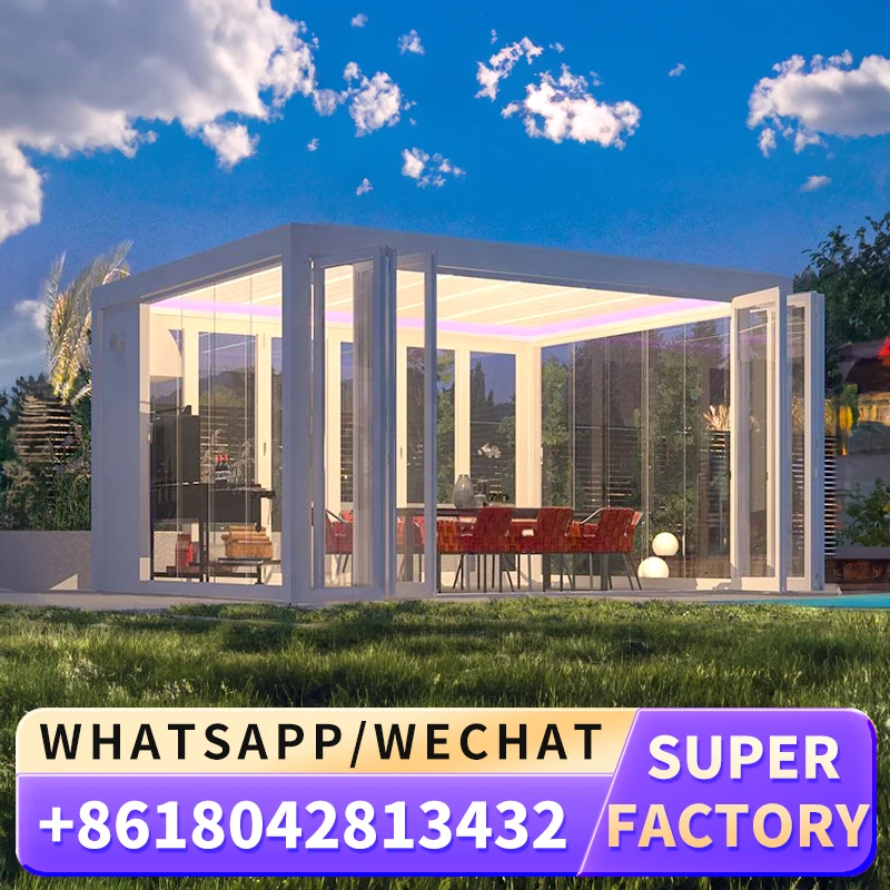 Биоклиматический моторизованный затвор Производители алюминиевых беседок