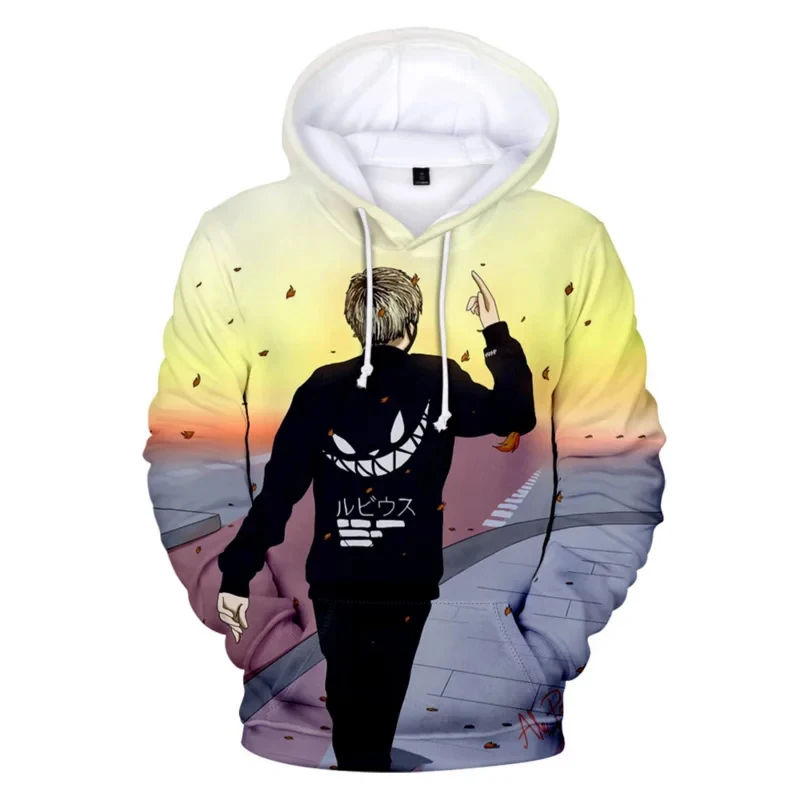 Фото 2026 3D-принт Rubius Z ed Fashion Осенне-зимний спортивный костюм с капюшоном в стиле HIP HOP для женщин/мужчин ZNT7E №3