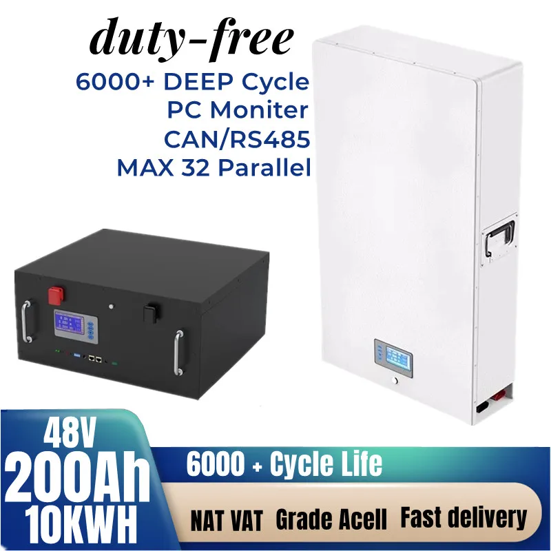 

newest 48v 100ah 200ah lifepo4 bateria 10kwh 5kwh 32 parellel 6000 + ciclo de íon de lítio pode/rs485 para casa sistema solar