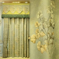 hh series of high end curtain fabrics ginkgo leaves new high precision jacquard curtains bedroom and living room