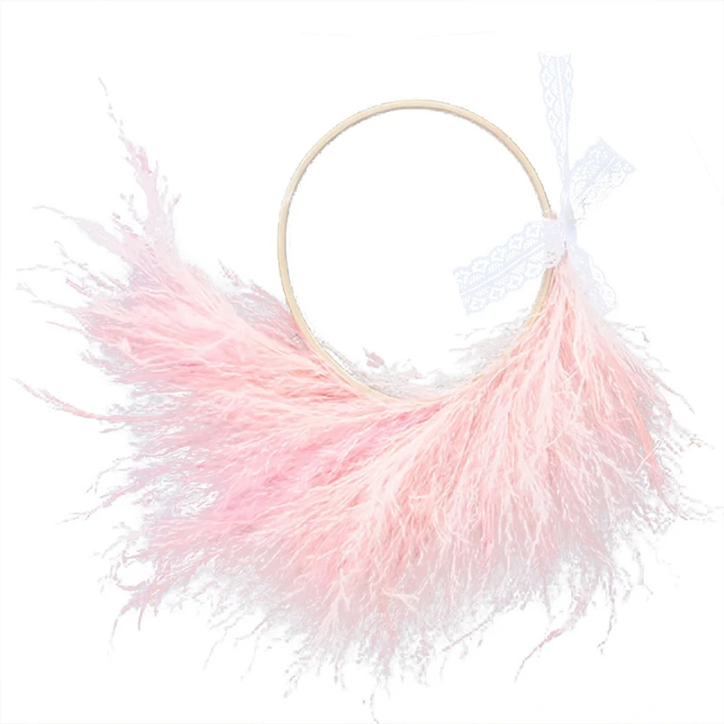 

Розовый натуральный сушеный цветочный венок, для домашнего декора, в стиле бохо, Декор, пампасная трава, нефрагмиты, гирлянда, свадебное укр...