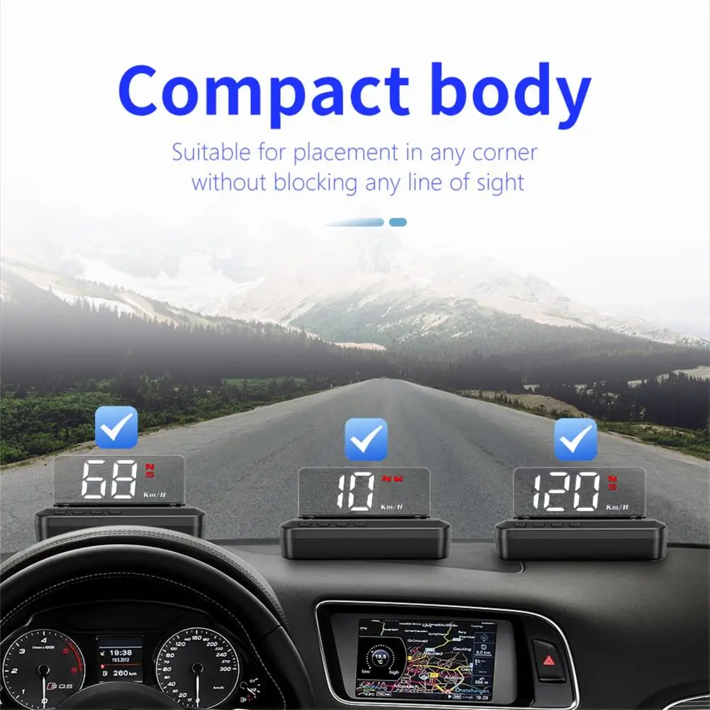 

3-Inch HUD Car HUD Head-Up Display OBD2 Overspeed Warning Auto Electronic Water Temperature Digital Car Speed Projector