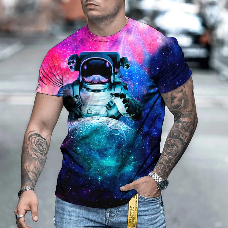 

Summer new men's 3DT shirt casual wear short sleeve 3D printed shirt loose short sleeve men's street cool T-shirt