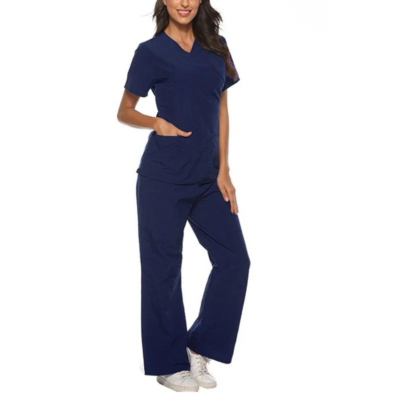 

High Quality Medical Surgical Uniform Nurse Outfit Doctor Outfit Uniform Scrubs Solid Loose Scrubs Hospital Uniform