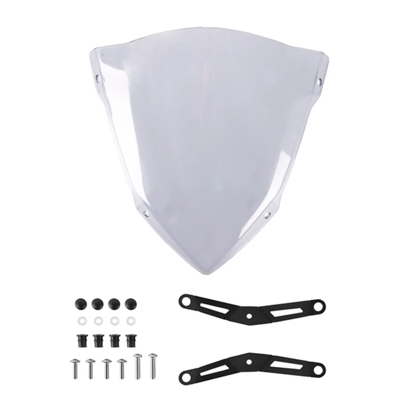 

Motorcycle Windshield Windscreen Wind Deflector with Adjustable Bracket for Yamaha MT03 MT25 2020-2021