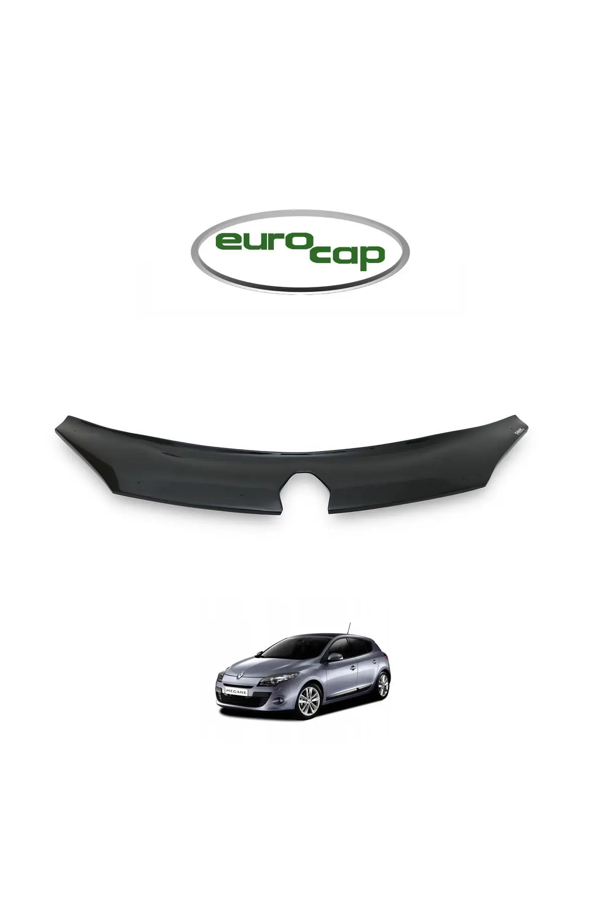 

Renault Megane 3 Front Hood Protection Spoiler 3mm Acrylic (ABS) Gloss Black Deflector 2009-2016