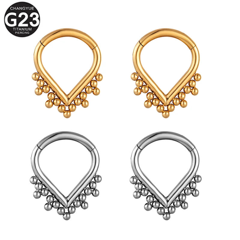 

1PC Septum Piercing G23 Titanium Earrings Studs Clicker Nose Rings Tragus Cartilage Daith Helix Ear Nose Piercings Body Jewelry