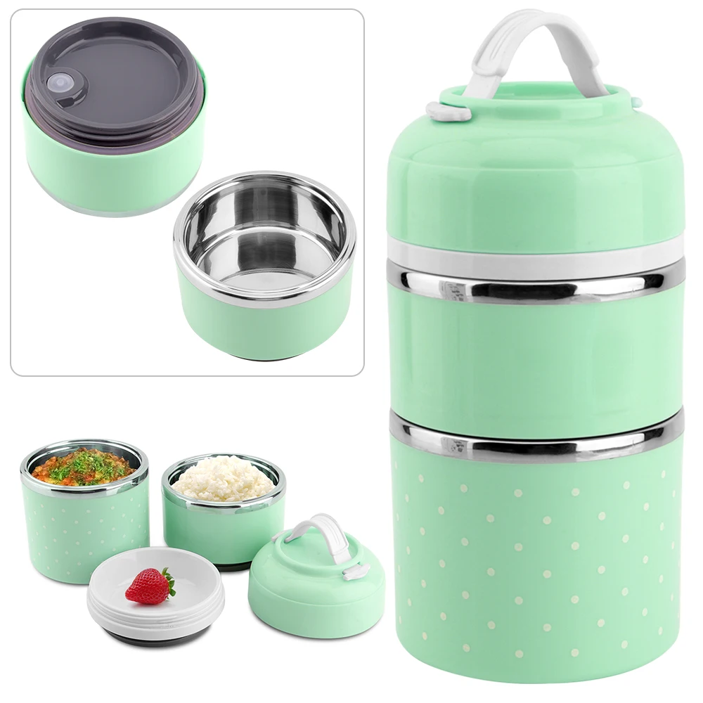 

BORUiT New Two-layer Lunch Box for Office Worker Big Capacity Food Grade Stainless Steel Bento Box Food Container School Picnic