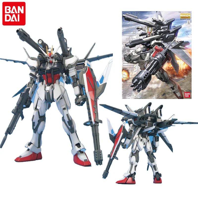 

Original Bandai Gundam Anime Figure MG 1/100 GAT-X105 Strike Gundam IWSP Assembling Model Anime Action Figures Toys for Children