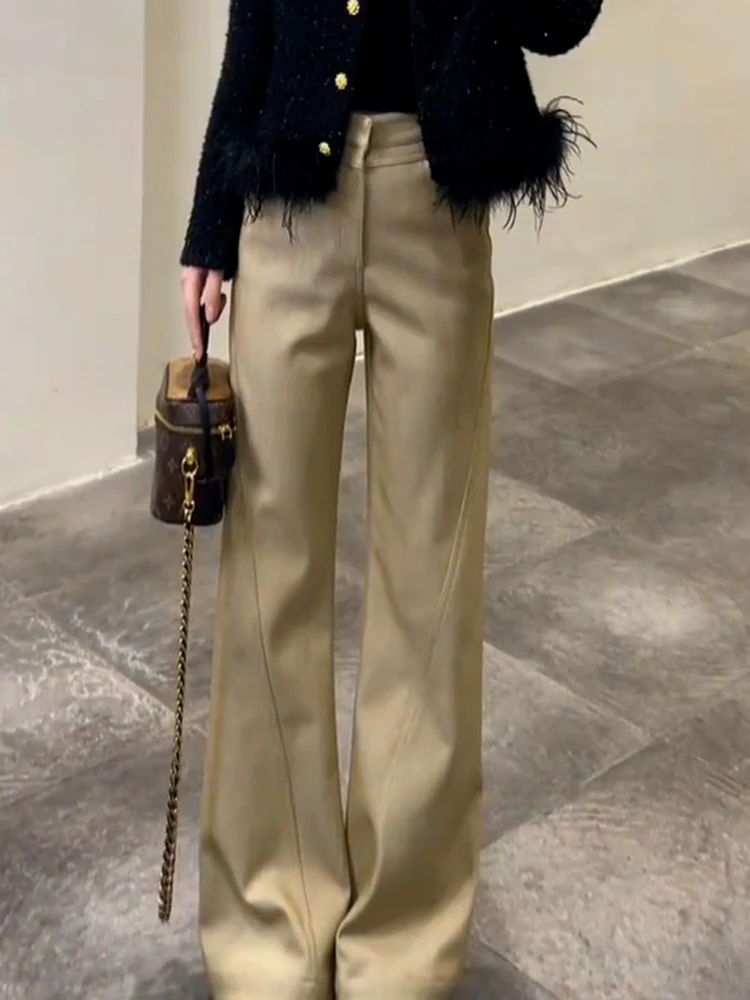 Европейские товары больших размеров маленькие прямые свободные брюки с высокой