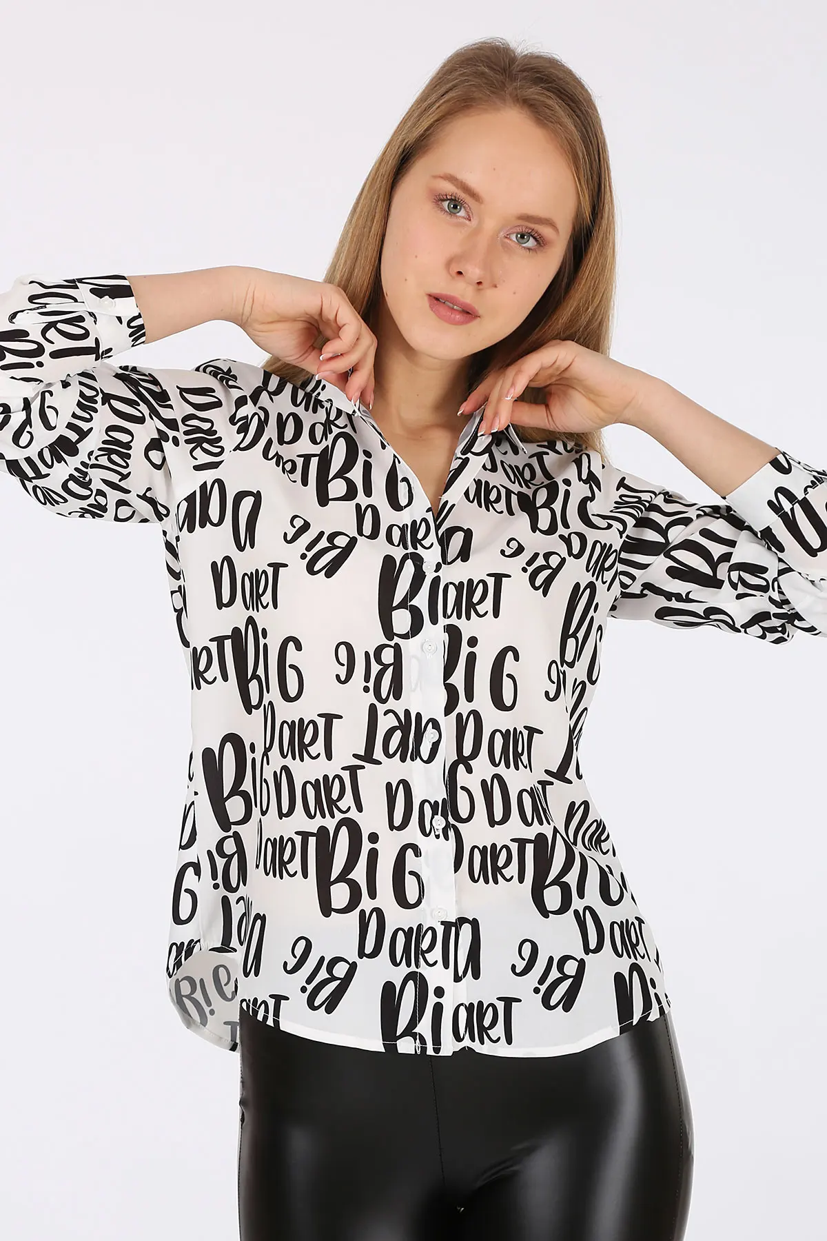 Lettering Printed Shirt 2021 Spring autumn women's shirt blouse street shirt new simple office lady long sleeve blouse