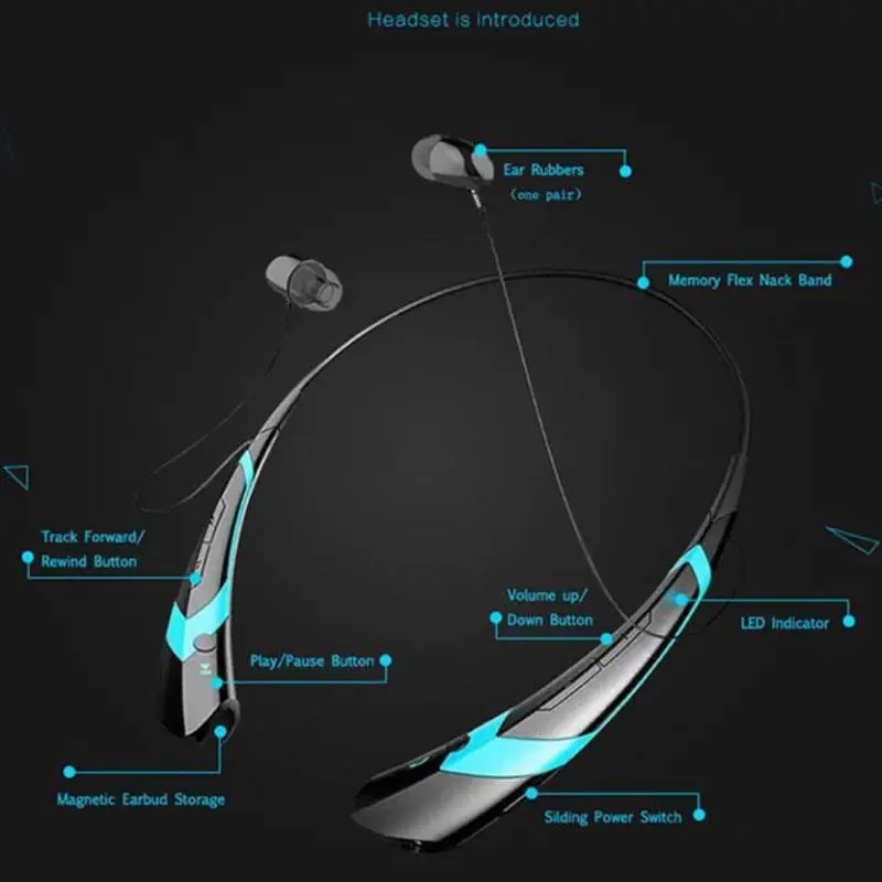 

Спортивная Bluetooth-гарнитура HBS760, беспроводная стерео-гарнитура с креплением на шею, V4.1, наушники с креплением на шею, высокоточный вызов