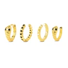 CANNER 4 шт.компл. позолоченные серьги-кольца в виде змеи с фианитами для женщин и мужчин, серьги-каффы, аксессуары