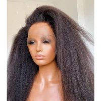 kinky straight lace front wig for black women synthetic lace front wigs long with baby hair heat resistant fiber hair