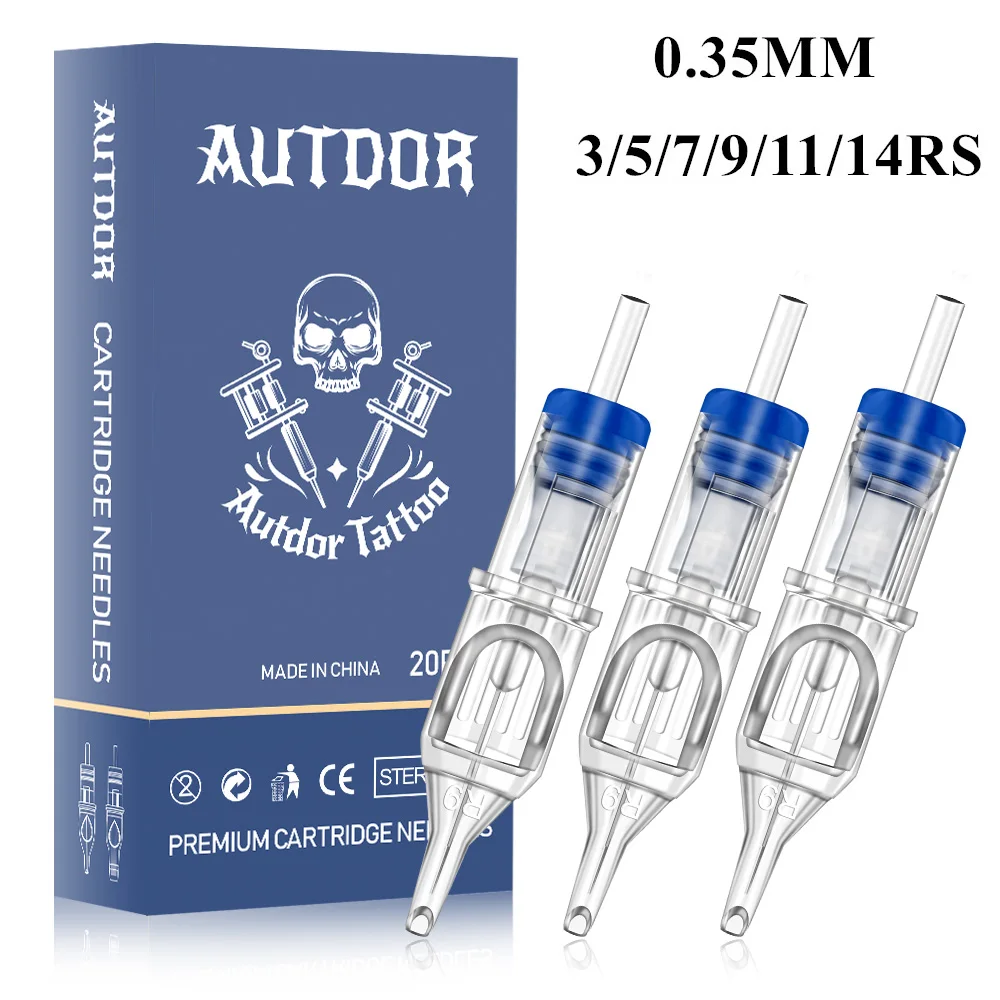 

20pcs RS Disposable Tattoo Cartridge Needles 0.35mm Round Shader Sterilized Tattoo Needles For Tattoo Grip 3/5/7/9/11/14RS