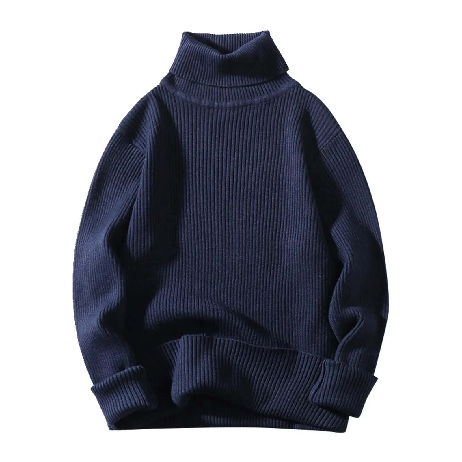 

Мужской свитер, вязаная облегающая цветная рубашка, зимний Повседневный однотонный длинный свитер с рукавом, однотонная водолазка в Корейс...