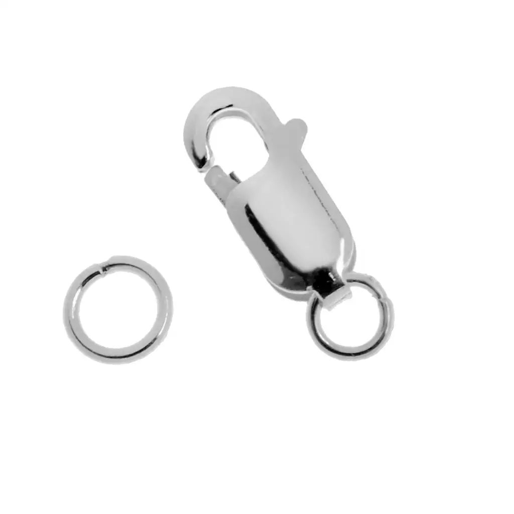 

925 Sterling Lobster Clasp Clip Double Circle Jewelry Finding 8mm