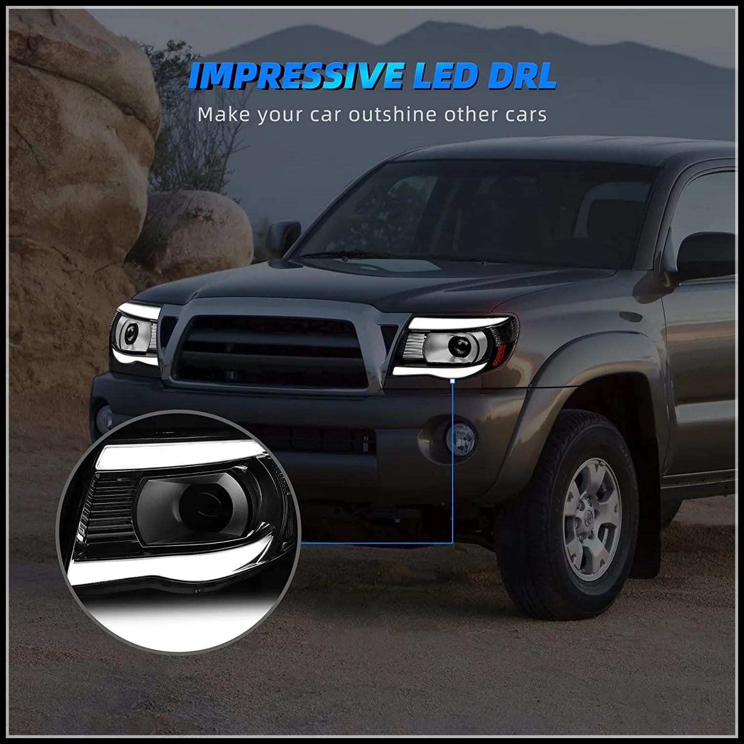 Фара в сборе совместимая с фарами проектора Tacoma 2005–2011 года желтым