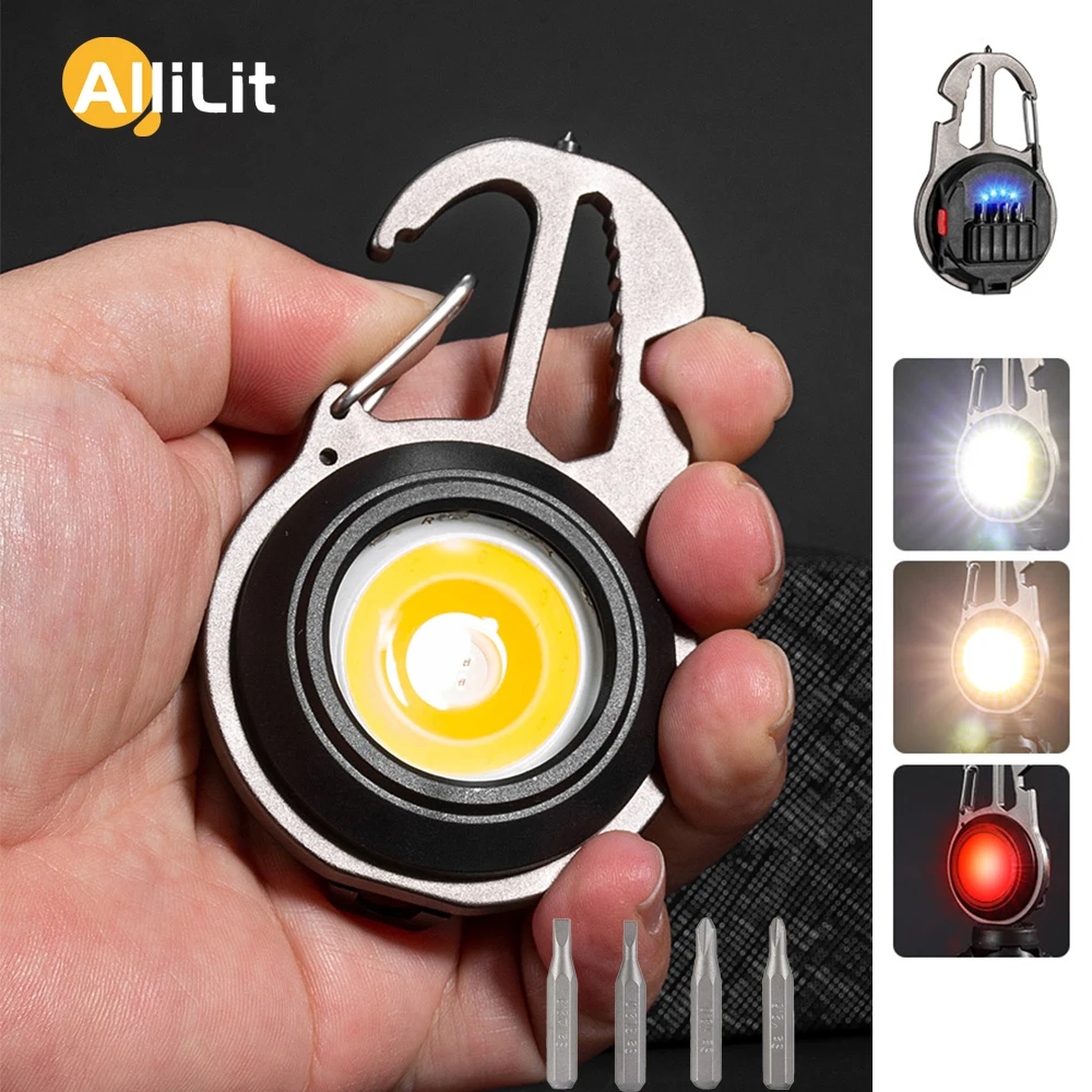

Mini LED Flashlight Portable USB Rechargeable Work Light 800 Lumens Bright Keychain Light Small Pocket Flashlights For Outdoor