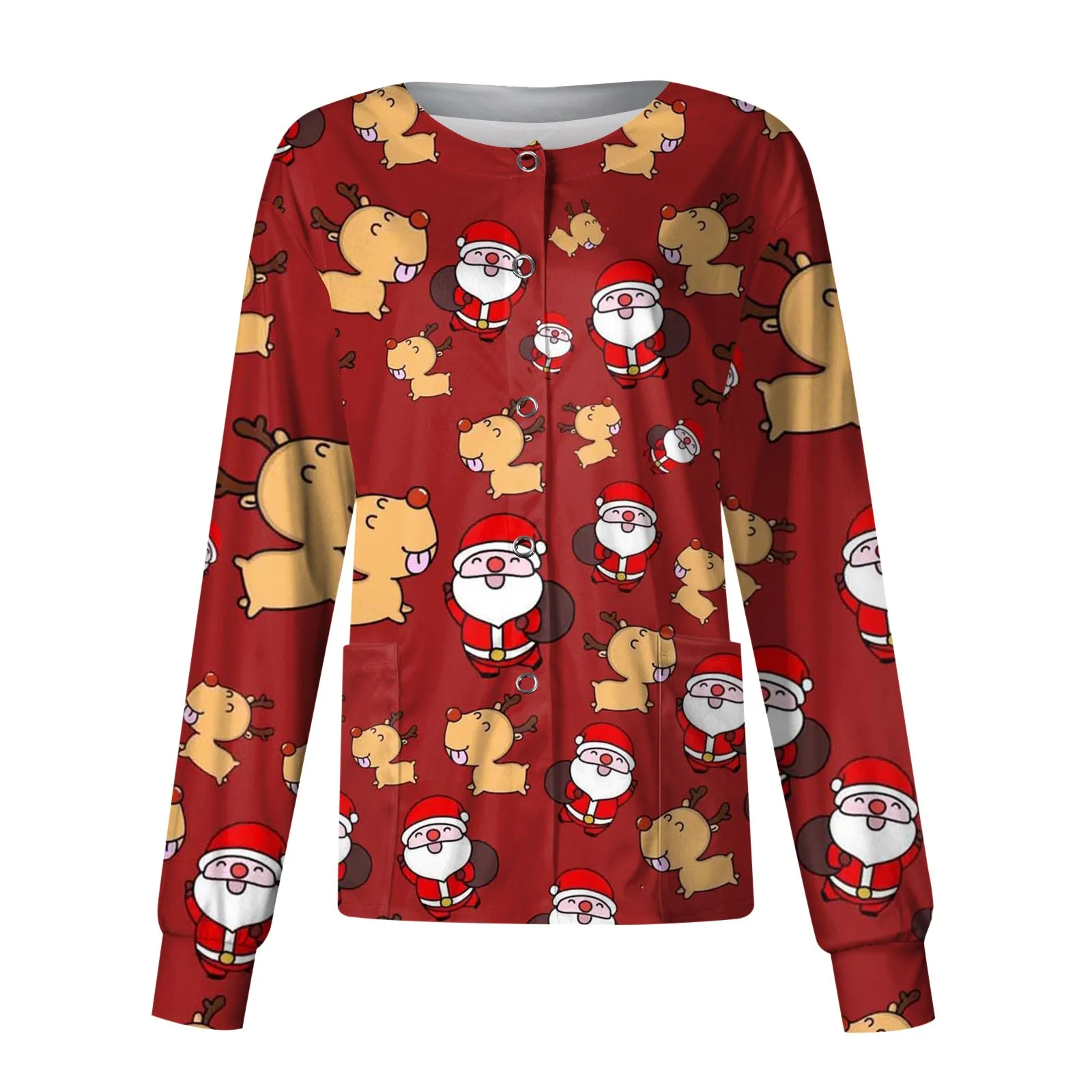 

Женский однобортный Кардиган с длинным рукавом и карманами