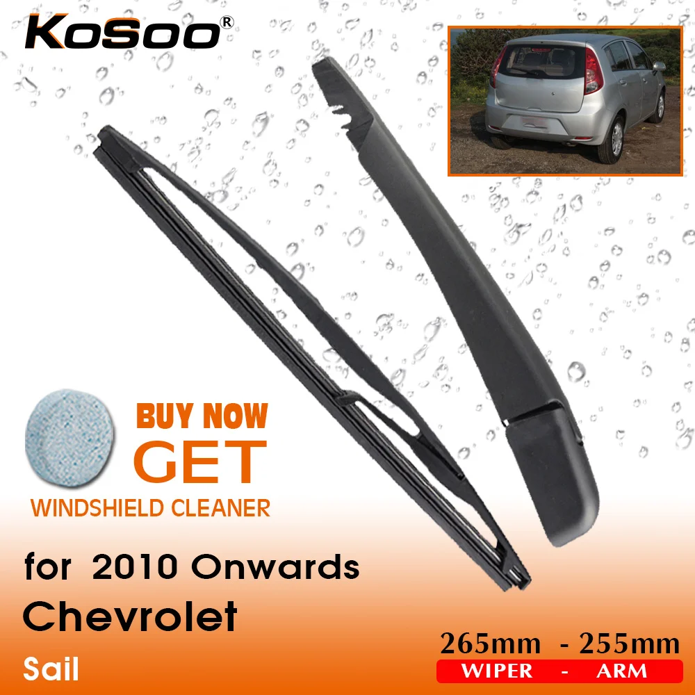 KOSOO Auto Rear Car Wiper Blade For Chevrolet Sail,265mm 2010 Onwards Rear Window Windshield Wiper Blades Arm,Car Accessories