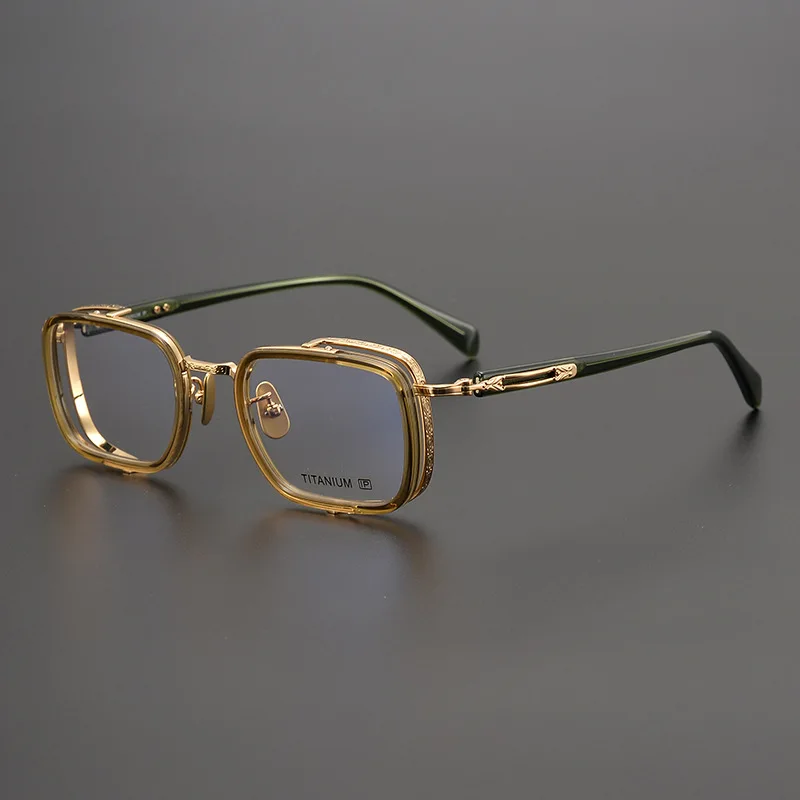 Vintage Titanium Acetate Square Glasses Frame for Men Women Optical Myopia Prescription Eyeglasses Fashion Full Rim Spectacles