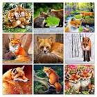 GATYZTORY алмазная живопись, лиса, мерцание, алмазная вышивка, стразы, бусины, искусство, домашний декор