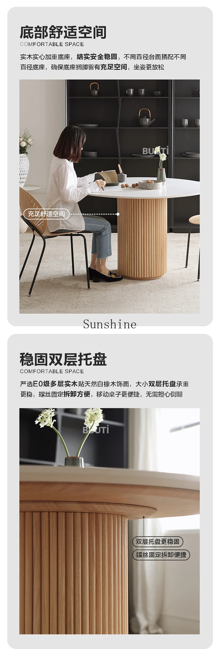 Обеденный стол из орехового дерева в скандинавском стиле ретро для переговоров