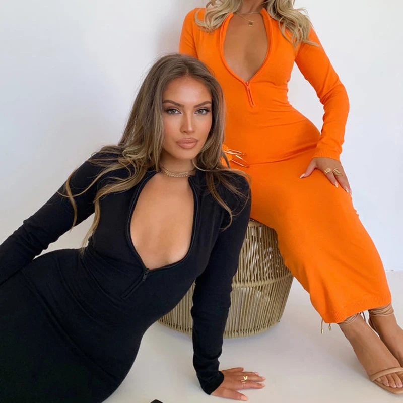 

Женский однотонный пуловер на молнии, с длинным рукавом и высокой талией