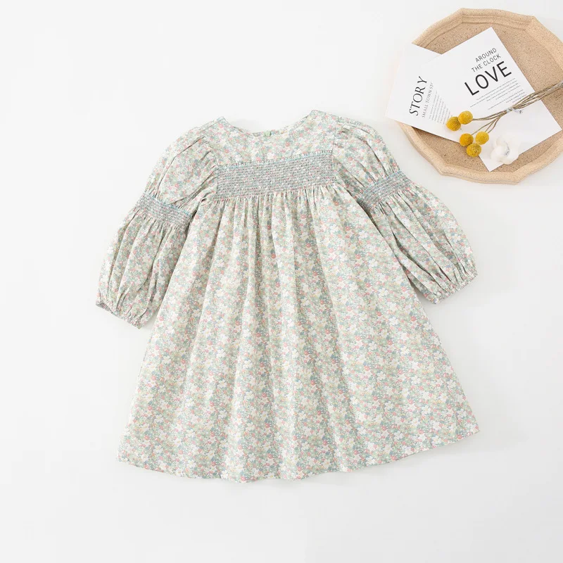 Платье для девочек детское цельнокроеное платье с вышивкой в винтажном стиле -