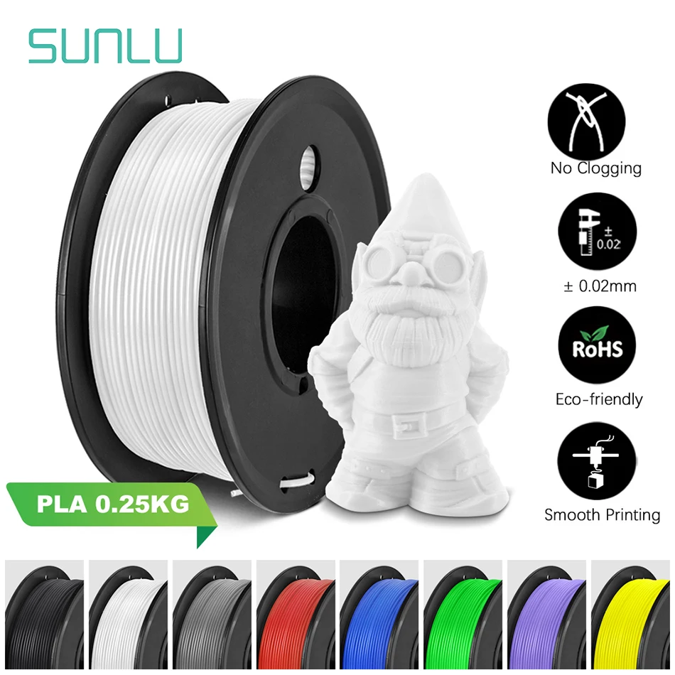 

SUNLU PLA 3D Filament 250G 3D Pen Refill 1.75MM No Bubble Odorless Clogging Free Eco-Friendly Bright Color