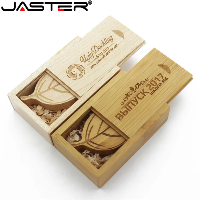 

JASTER Wooden tree+box Flash Drive gift Pen Drive 64GB 32GB 16GB 8GB 4GB Pendrive USB 2.0 U Disk usb flash drive free shipping